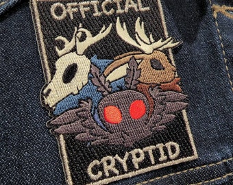 Official Cryptid 3in Embroidered Patch - Mothman, Wendigo and Jackalope