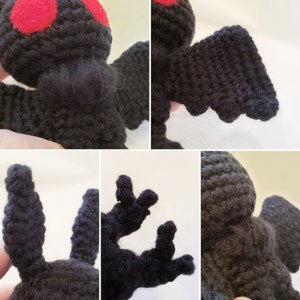 READY TO SHIP Mothman Mini Amigurumi / Keychain image 3