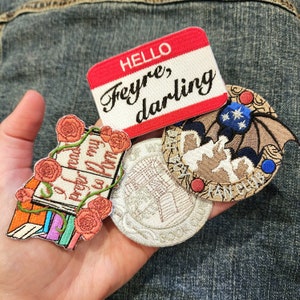 ACOTAR Inspired 2.5in-3in Embroidered Patches - House of Wind Book Club, Bat Boys Fan Club, Hello Feyre Darling and Thorny P0rn Reader