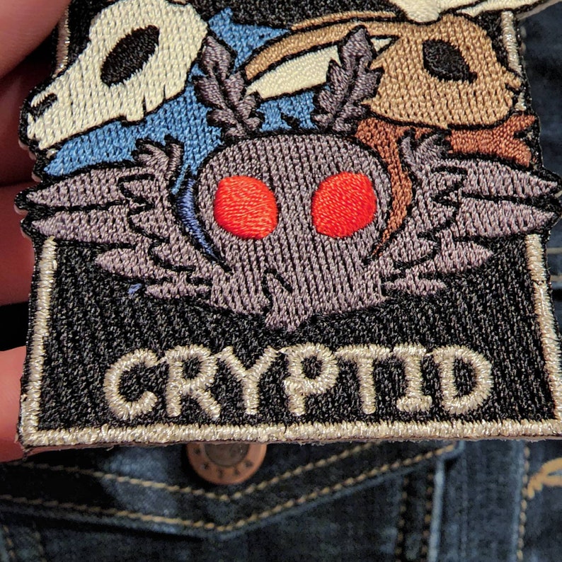 Official Cryptid 3in Embroidered Patch Mothman, Wendigo and Jackalope image 4