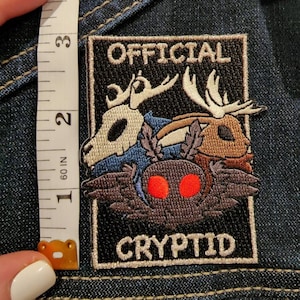 Official Cryptid 3in Embroidered Patch Mothman, Wendigo and Jackalope image 8