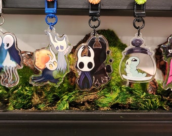 Hollow Knight Acrylic Charms - Grub, Ghost, The Dreamers, Broken Vessel and Nightmare King Grimm - Double-Sided Print