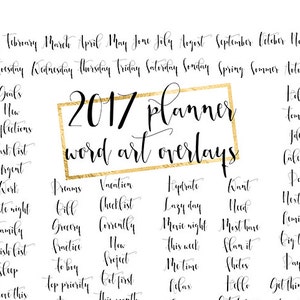 Planner Word Art Overlays: Elegant Script Titles (Digital Download)