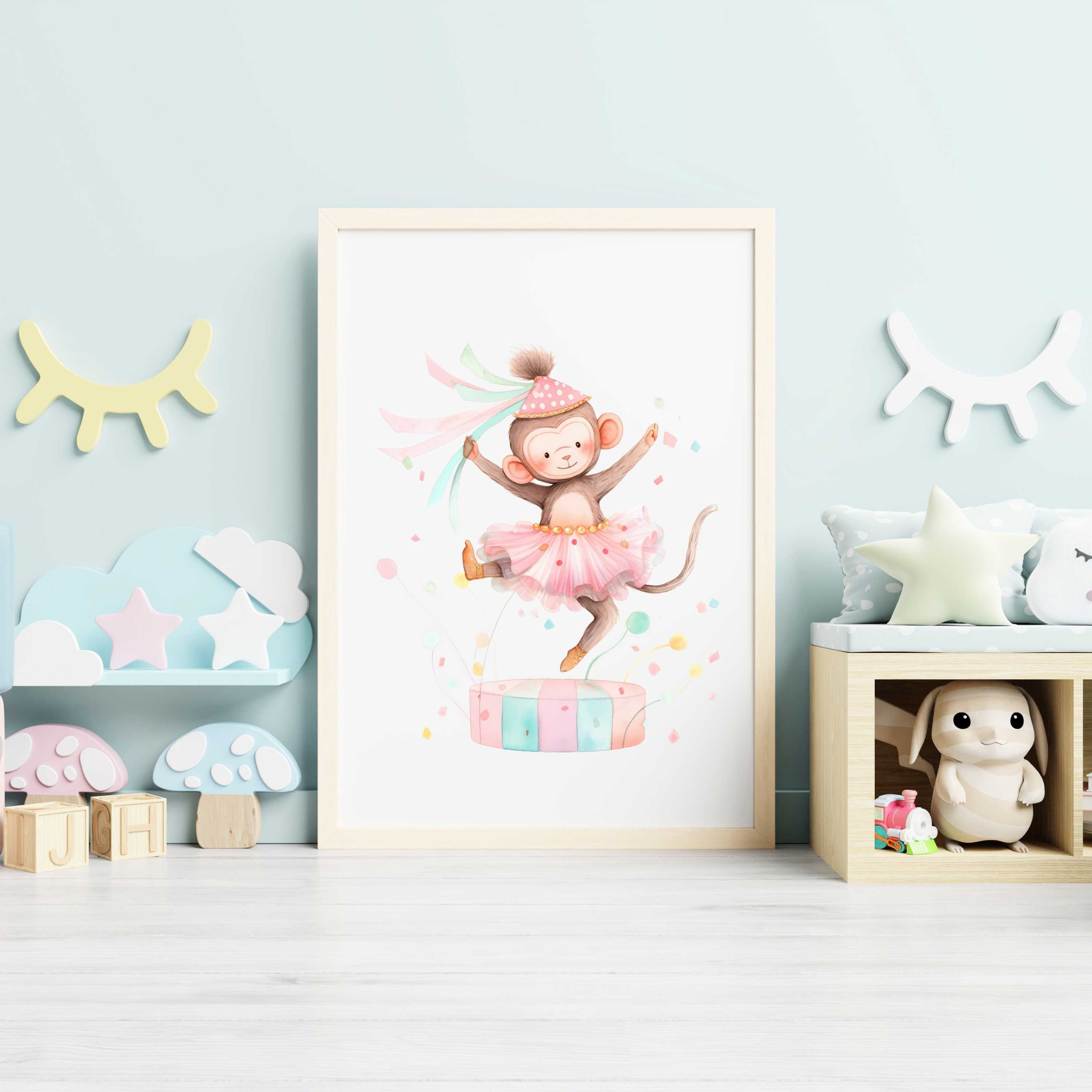 Pastel Watercolor Circus Animals Clipart: Nursery Art (PNG File) - Etsy