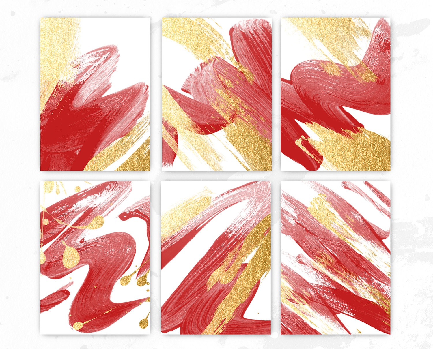 Burgundy & Gold Brush Strokes Watercolor Textures Gold Digital | Etsy