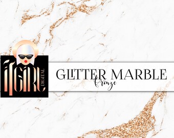 Brons glitter marmer digitaal papier
