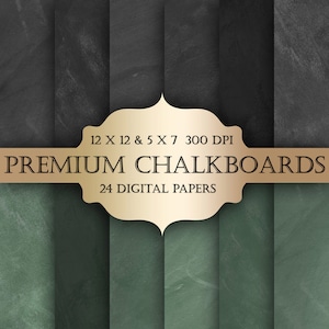 Premium Chalkboard Digital Paper Pack -  chalkboard blackboard pattern backgrounds for scrapbooking, wedding invitations, bridal/baby shower