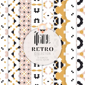 Retro Seamless Digital Paper: 70s Groovy Patterns (Digital Download)