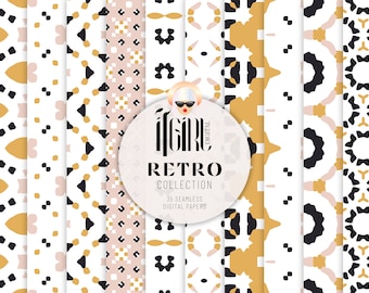 Retro Seamless Digital Paper: 70s Groovy Patterns (Digital Download)