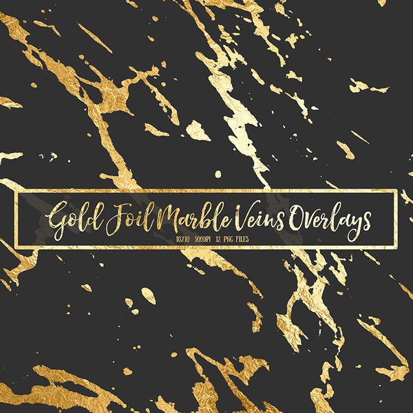 Goldfolie Marmor Venen digitale Clipart Overlay - gold Marmor Glitzer Metallischen Marmor Clipart Marmor Textur Scrapbooking Einladung Planer