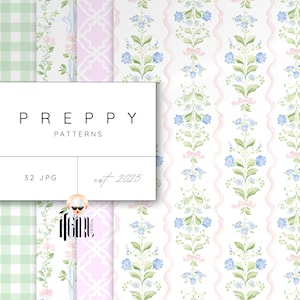 Grandmillennial Patterns Adreppiges nahtloses digitales Papier Staubgrünes Aquarell-Weinlese-Wiederholungsmuster Grandmillennial Blumenranken-Streifen