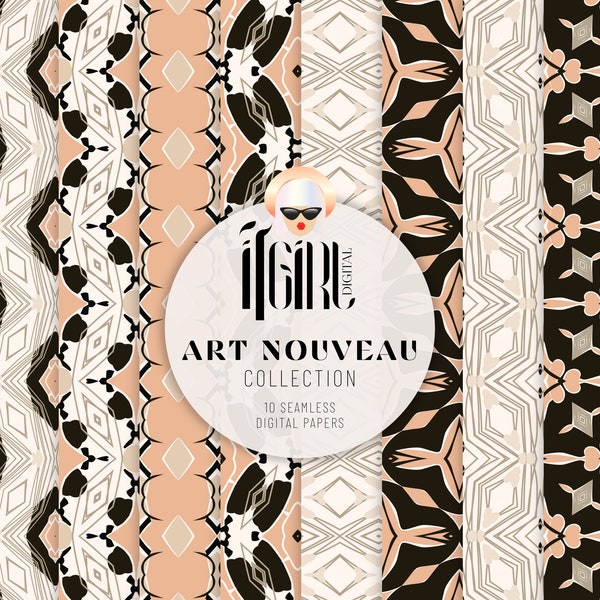 Art Nouveau Digitales Papier - endlose Muster, Matisse Poster, download, Planer, Aufkleber