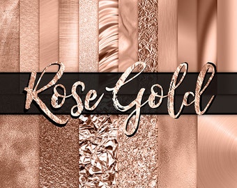 Rose Gold Digital Paper -  rose gold background, rose gold paper, rose gold glitter digital paper, glitter background, itgirldigital