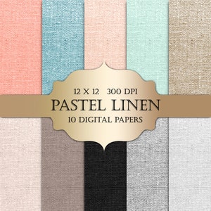 Leinenpapier Digital - Pastell Leinen Sackleinen digitales Papier natürlichen Stoff Textur Hintergründe für Scrapbooking Hochzeit Einladungskarte