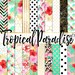 Tropical Flowers Digital Paper Summer Backgrounds Flamingo - Etsy