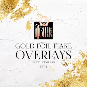 Gold Foil Flake Borders Clipart, gouden overlays, gouden folie frames, gouden grunge, PNG clipart, bladgoud kunst, goud ontwerp elemets, gouden clipart