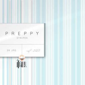 Mint Striped Digital Paper Pack Grandmillennial Coastal Patterns Preppy Seamless Prints French Striped Backgrounds Ticking Pinstripe Pastel