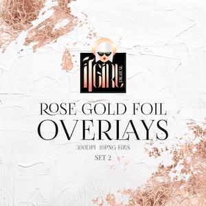 Rose Gold Frames Clipart, rose gold foil overlays, distressed paint, rose gold textures, PNG clipart borders, commercial use wedding clipart