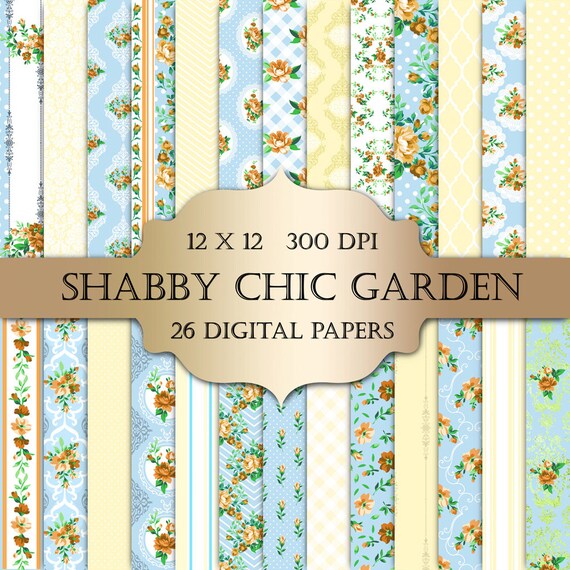 Shabby Chic Blue And Yellow Florals 