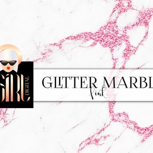 Pink Glitter Marble Digital Paper - glitter digital paper white marble luxury background pink marble veins planner stickers commercial use