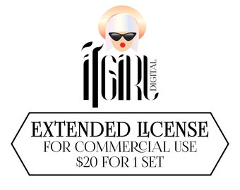 Extended Commercial Use License for One Graphic Set for Print On Demand, Fabric, Invitations, Blog Templates