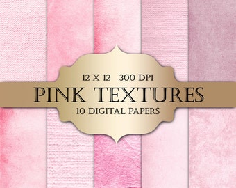 Pink Digital Paper - textured digital papers shabby chic paper pink grunge solid backgrounds for scrapbooking wedding invitations cards