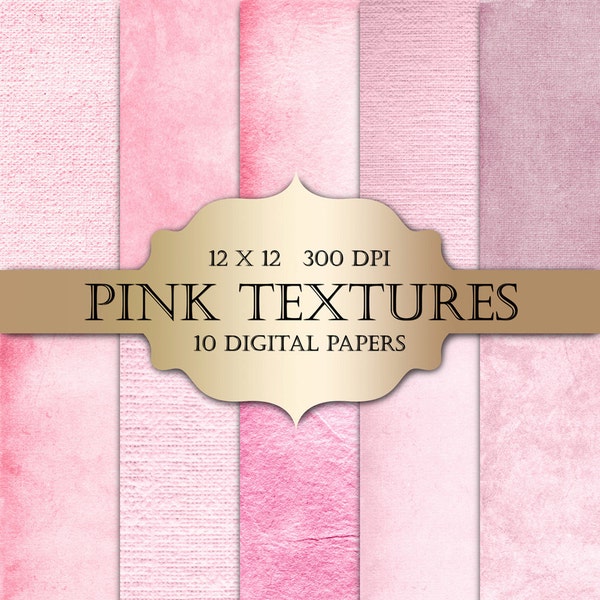 Pink Digital Paper - textured digital papers shabby chic paper pink grunge solid backgrounds for scrapbooking wedding invitations cards