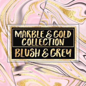 Blush & Grey Marble Digital Papers gold foil marble liquid marble modern marble gold digital paper marble texture planner stickers clipart