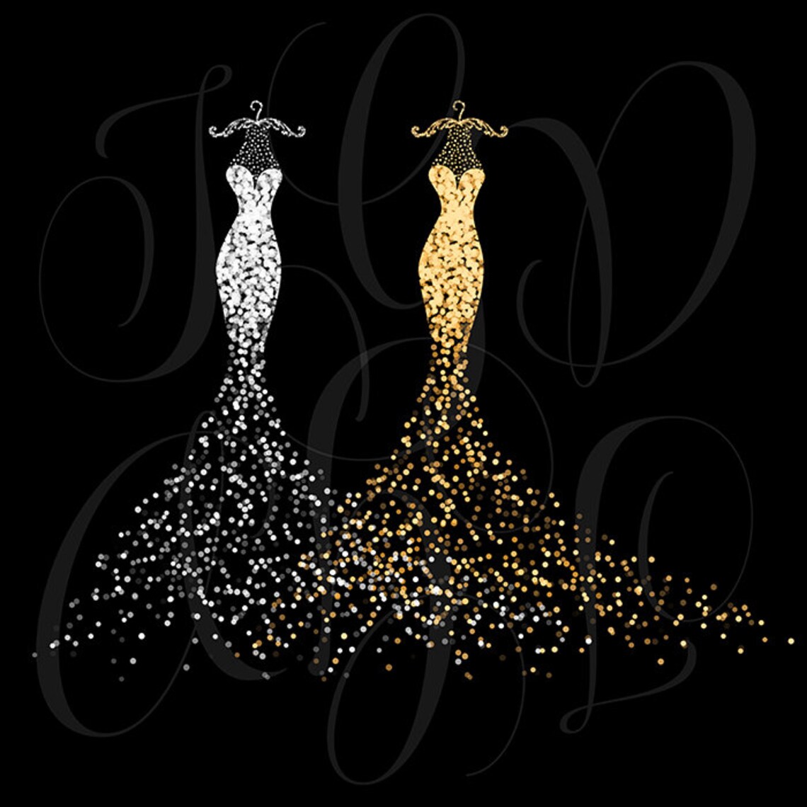 Dress Clipart Bokeh Dress Clipart Glitter Dress Clipart Etsy