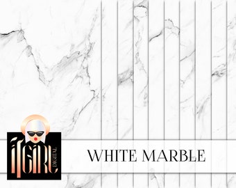 White Marble Digital Paper - natural stone backgrounds