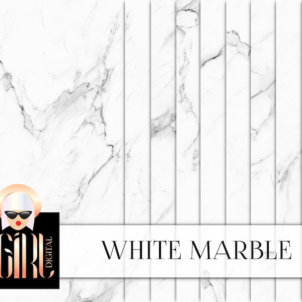 White Marble Digital Paper - natural marble digital paper stone marble background marble veins planner stickers commercial use