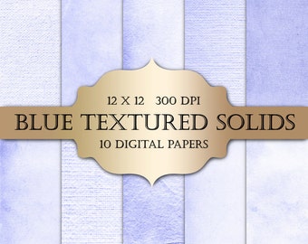 Blue Textured Digital Paper: Shabby Chic Scrapbook Backgrounds (Digital Download)