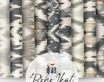 Boho Ikat Digital Paper bohemian Balinese Ikat fabric texture traditional kilim bali thailand pattern textile wall art Batik Print Wabi Sabi