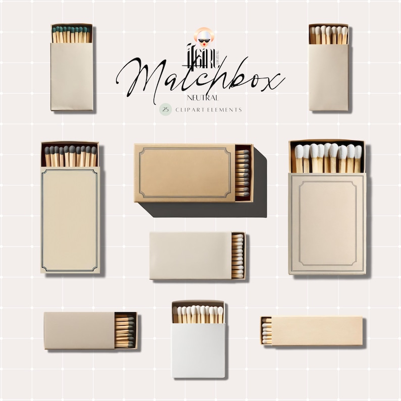 Matchboxes Patern Matchbox Clipart: DIY Custom Matchbook Template (digital Download) - Etsy