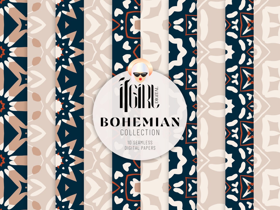 10 Boho Seamless Digital Papers - Seamless Patterns, Bohemian ...