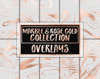 Rose Gold Marble Overlays  - clipart rose gold foil marble veins overlays marble clipart marble texture scrapbooking invitation planner