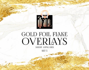 Gold Foil Flake Clipart, gold borders, gold foil overlays, frames, gold grunge, PNG clipart, gold leaf, gold design elemets, gold clipart