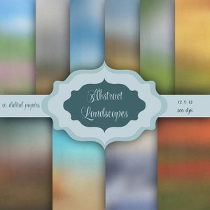 Abstract Landscape Textured Paper Pack: 12x12 Scrapbook Backgrounds (Digital Download)