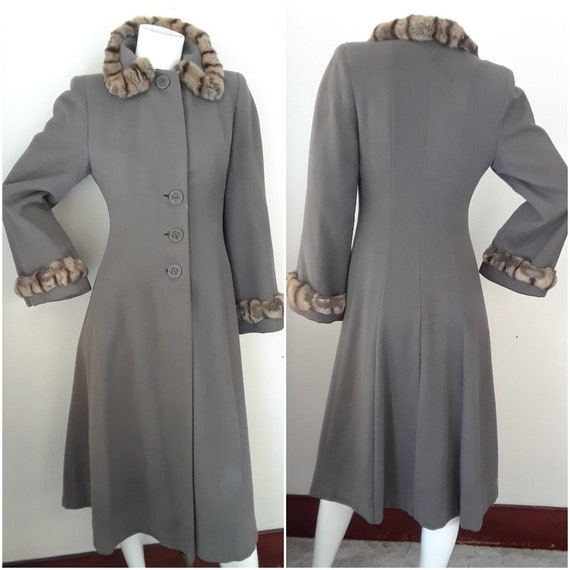 Vintage Late 1930s Early 1940s Wool & Fur Princess
