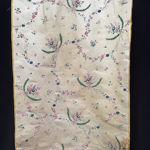 Antique Hand Painted Dress Silk 18th Century Dress Silk Rococo Silk Collectable Textiles Interior Decor Museum Worthy Study Reference image 8