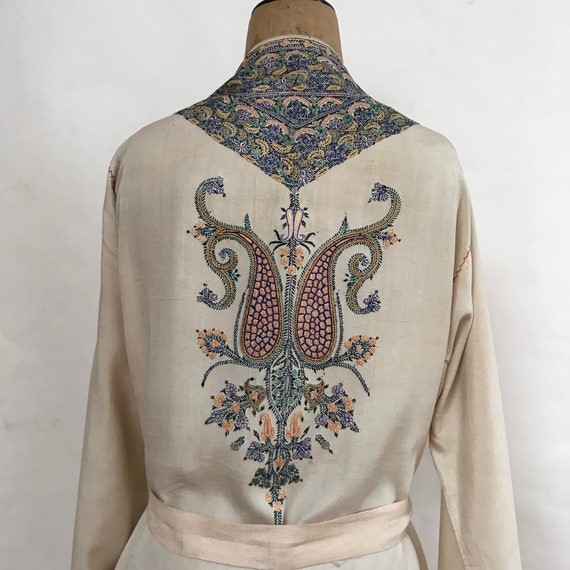 Kashmiri Silk Robe - Pyjama Robe - Embroidered Rob