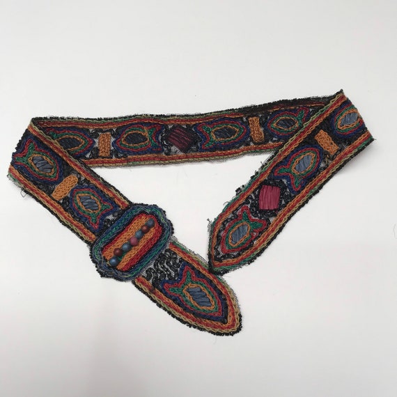 Embroidered Belt - Vintage Faux Belt - Antique Cos