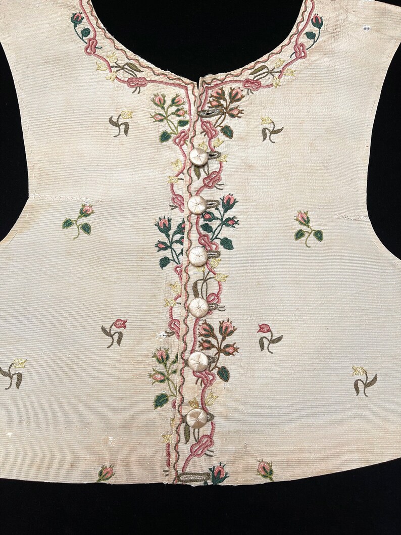 Authentic Rococo Textiles Rococo Waistcoat Front Embroidered Silk Waistcoat 18th Century Antique ...