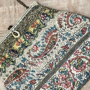 Bohemian Paisley Printed Bag Edwardian Purse Collectable Handmade Purse Film Prop Display