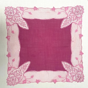 Vintage Handkerchief Collection 1930 Pinks Collectable Accessories Film and Television Textile Design Study