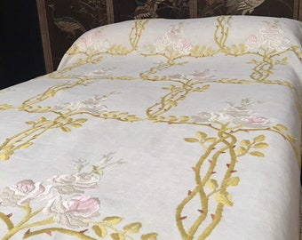 Arts and Crafts Embroidered Bedcover Glasgow School Embroidered Aesthetic Movement Antique Collectible Textile Interior Design Vintage Home