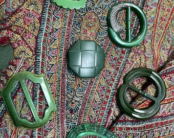 Vintage Green Buckles Collection: 1920s-30s Sewing Supplies