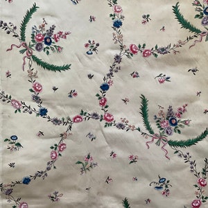 Antique Hand Painted Dress Silk 18th Century Dress Silk Rococo Silk Collectable Textiles Interior Decor Museum Worthy Study Reference