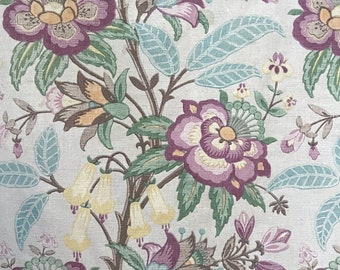 Tela Chintz antigua de los años 30, tela floral, tela para cortina de panel de Chintz francés, decoración rústica para el hogar, Chintz indio
