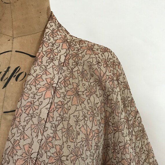 Vintage Silk Kimono Jacket Pink Silk Brocade Kimo… - image 6